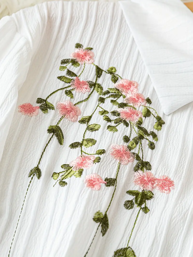 womens new embroidered shirt dress floral embroidery turn - Temu Morocco womens new embroidered shirt dress floral embroidery turn - Temu Morocco