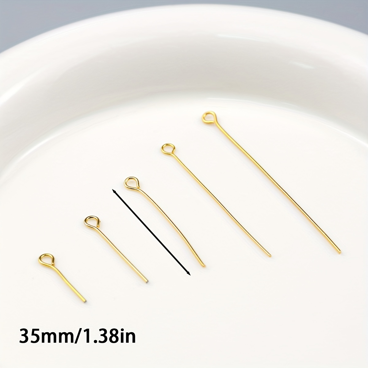 TEMU 9-shaped Needle Golden-/35/40/50mm Approximately 300pcs Alloy Decorative Material Suitable For Jewelry Making Craft Decoration Durable Quality