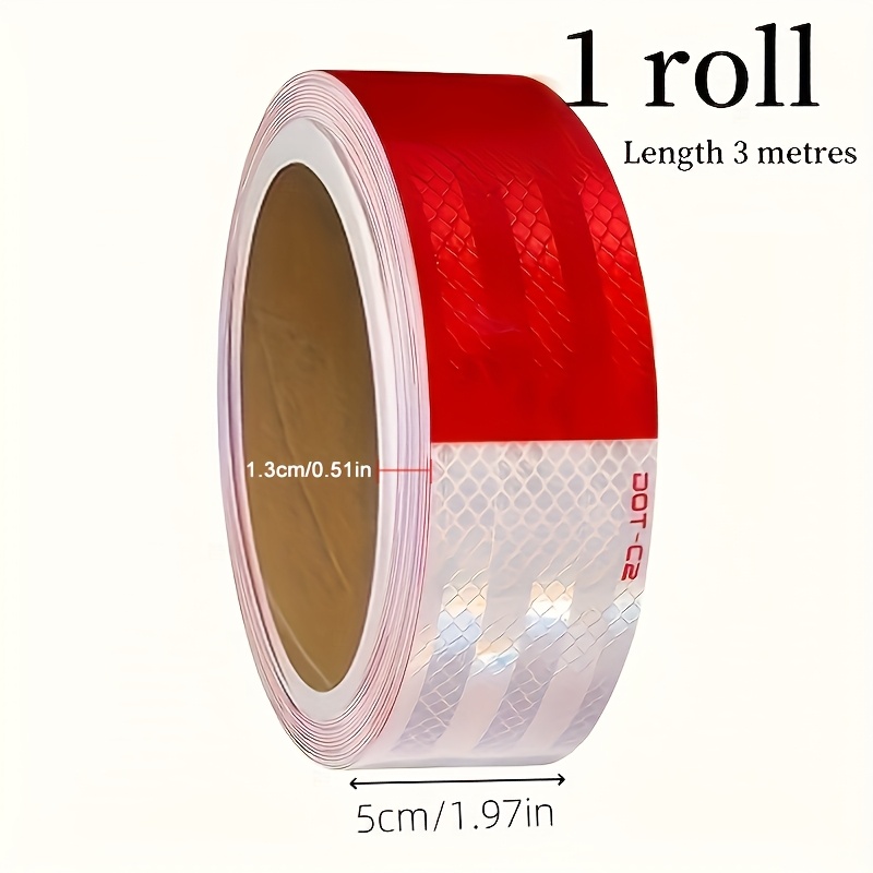 1 rollo de cinta reflectante   visibilidad dot-c2,   de   impermeable, adecuada para vehículos,   universal, material reflectante   y   detalles 3