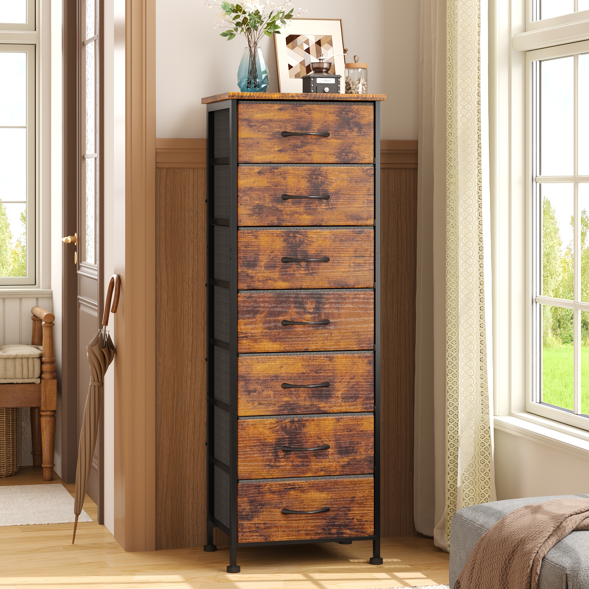 1pc 7 drawer office cabinet vertical metal storage organizer for home office large capacity document file cabinet with industrial   multiple colors for office bedroom living room