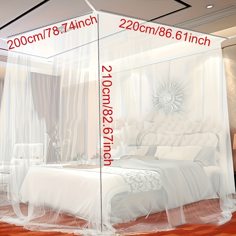 1pc Portable Net Canopy For Bed - , Lightweight Polyester Mesh With Single Opening, Perfect For Dorms, Patios, & Outdoor Camping, White, Patio Decor | Translucent Canopy |