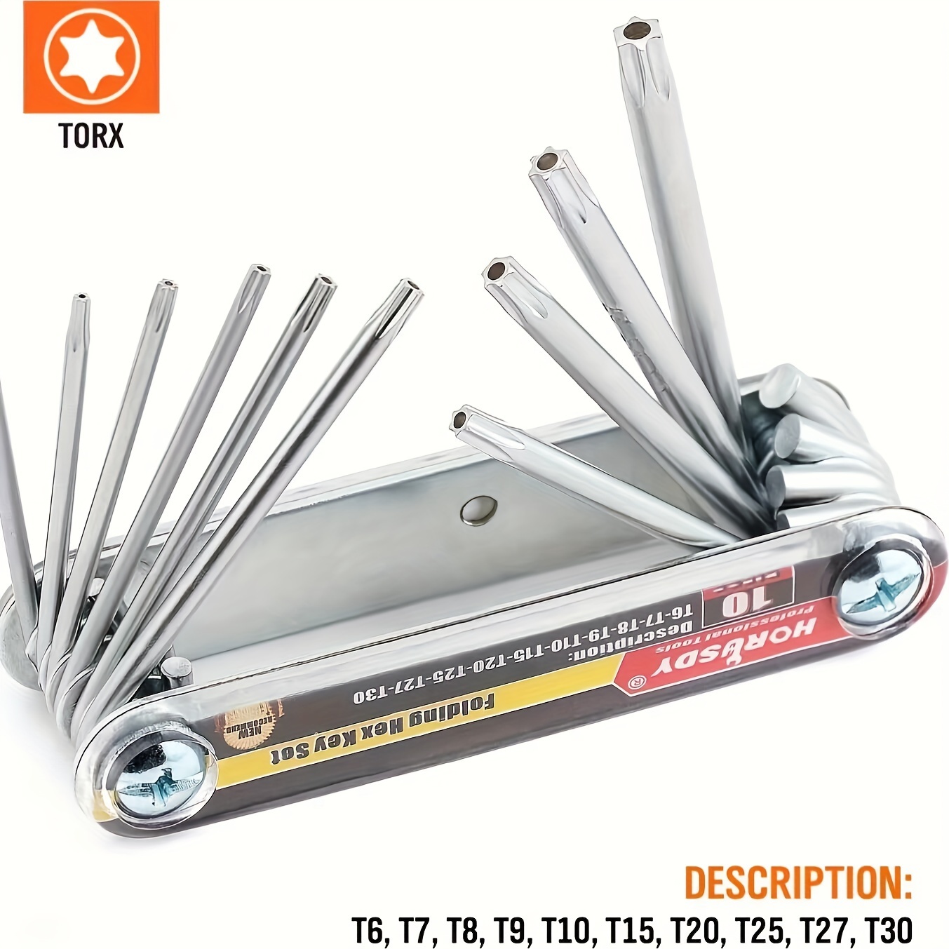 

Horusdy Tamper Key Set (folding) Key Set T-6 To T-30