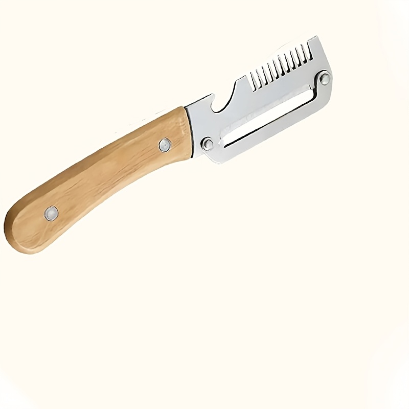 TEMU pelador multifuncional de acero inoxidable con mango de madera de primera calidad, pelador , herramienta de cocina para pelar , para pelar
