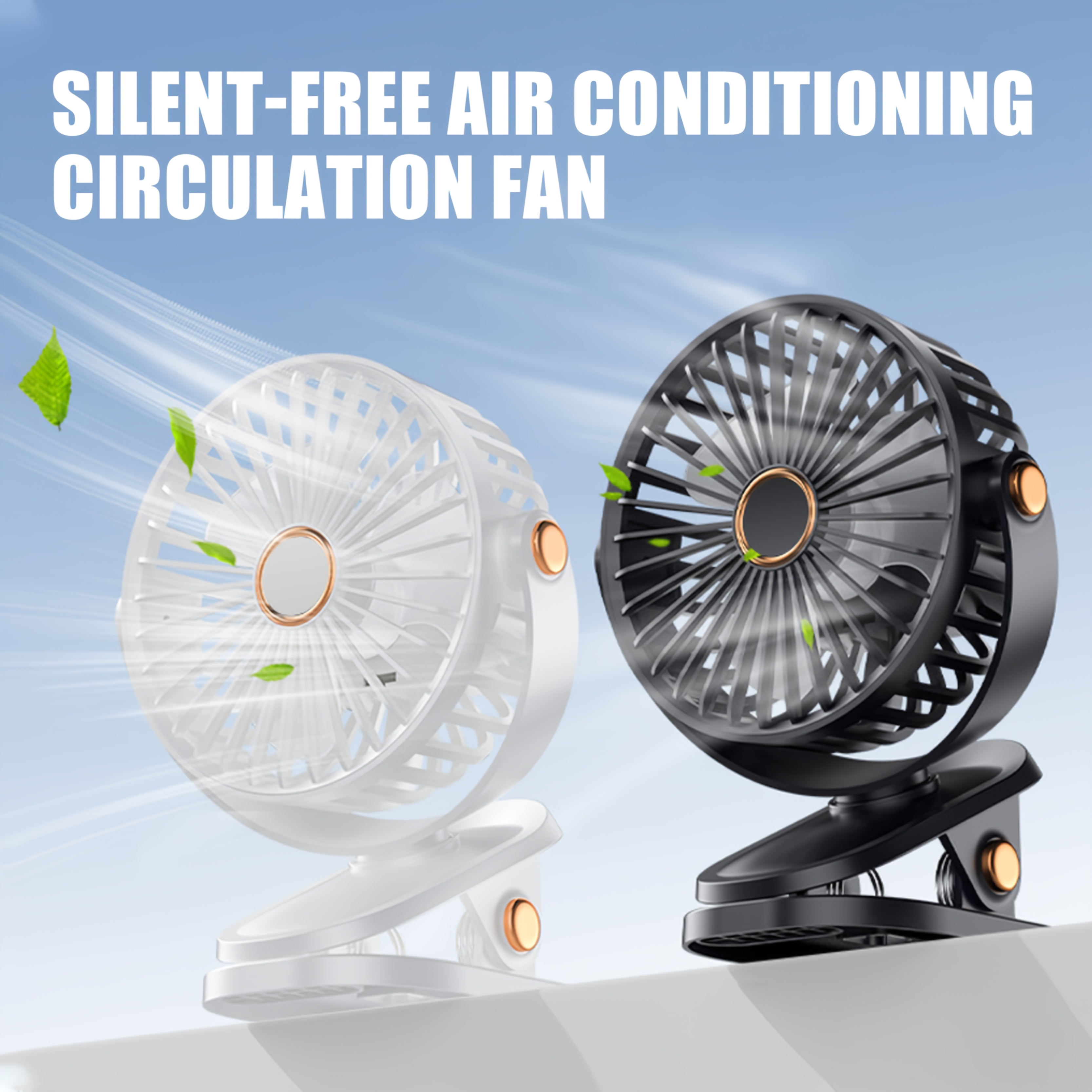 Ventilatore USB Con Clip - 5 Velocità, Batteria 4000mAh, Display LED, Gira 720°, Silenzioso Per Casa/Ufficio/Campeggio - Foto 9