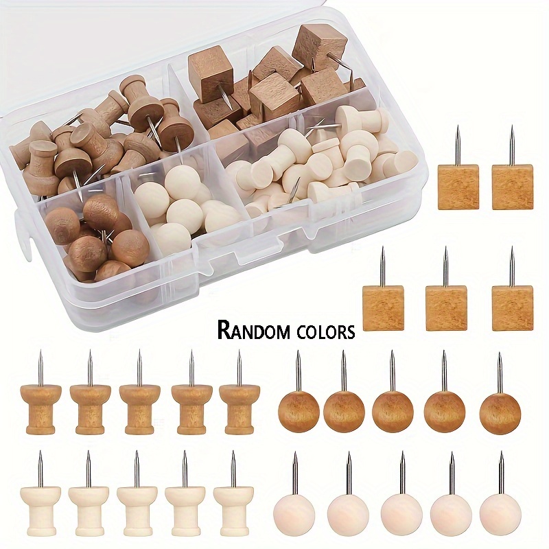 E-shop 62 Stück Holzwerbung, 5 Arten von Holzminiaturnägeln, dekorative Miniaturnägel, Kartenmarkierungen, zur Ankündigung von Korkhandwerksprojekten