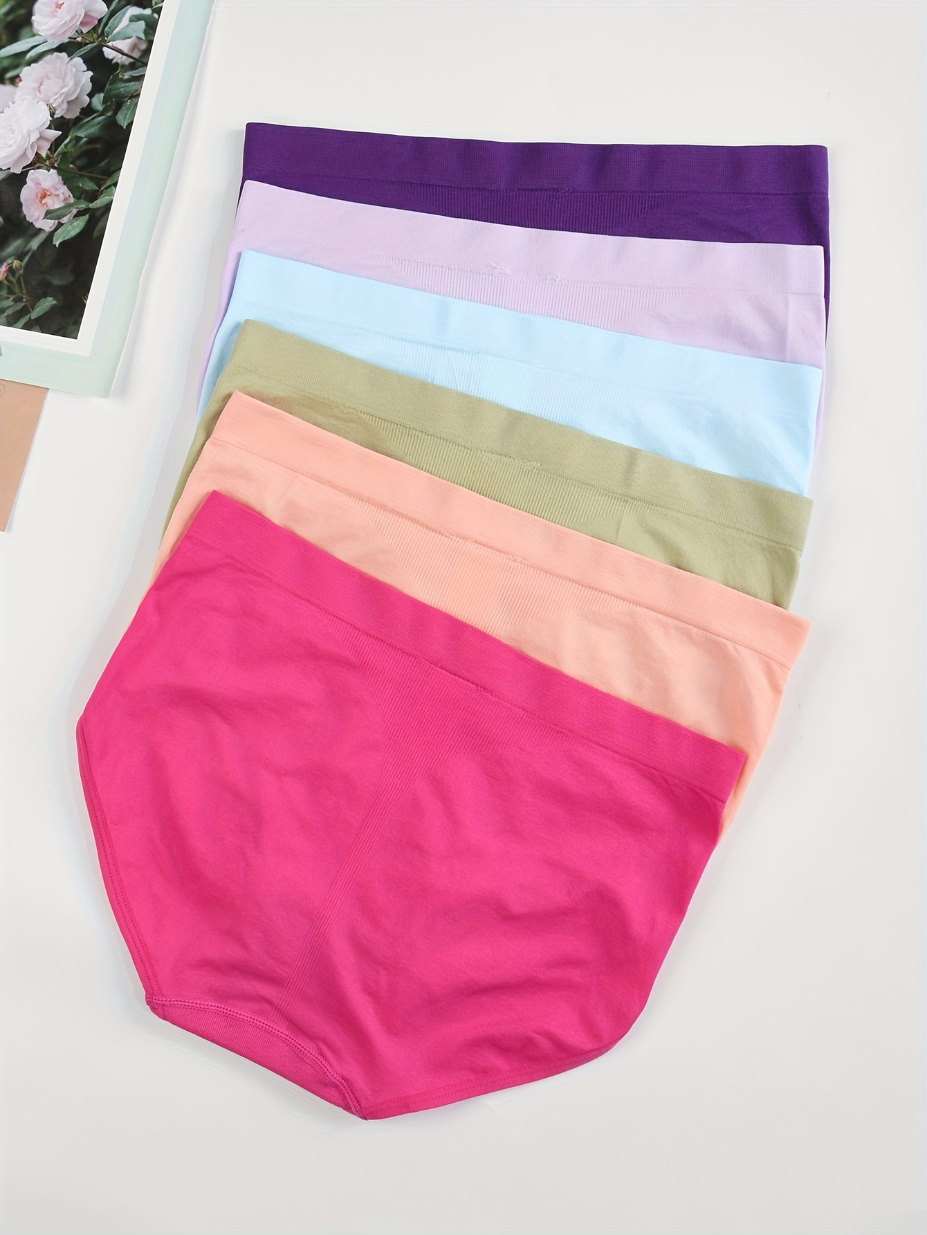 6 pack womens seamless pure   waist   briefs with   Product details 4