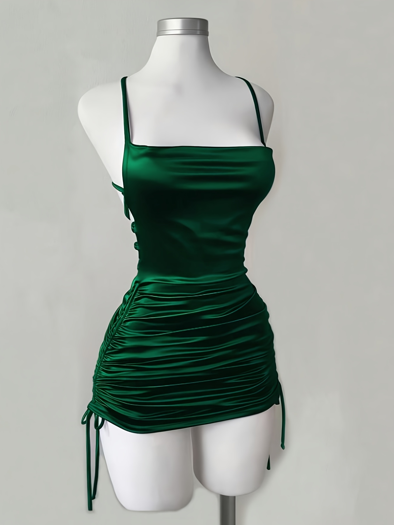 womens new solid color lace up drawstring backless suspender dress fashionable and elegant for parties dates street style cocktail dresses bridesmaid dresses daily wear suitable for   Product details 3