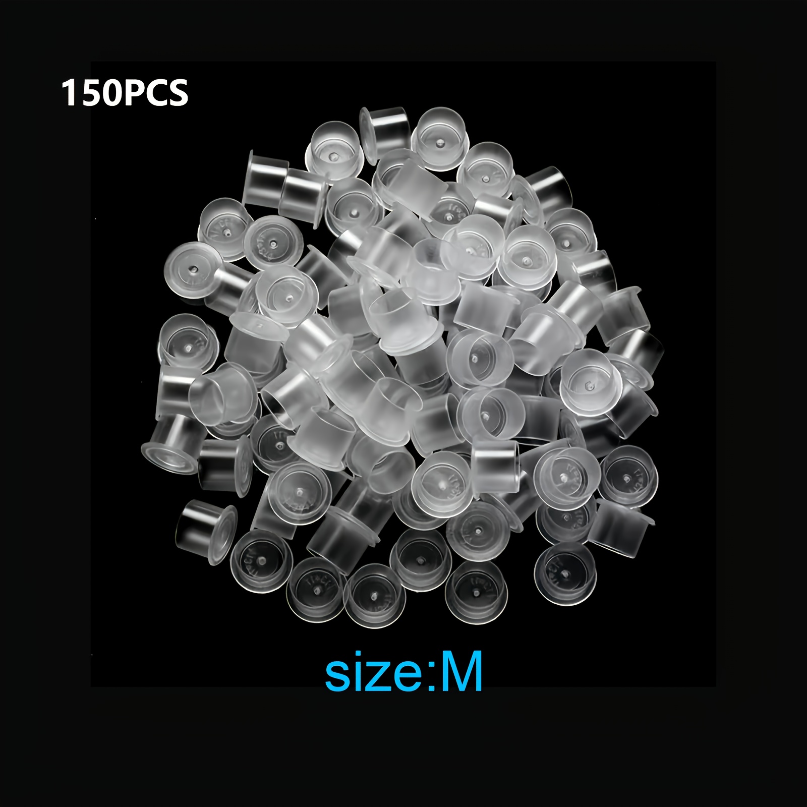 Image of Tattoo Machine Parts, 150pcs Disposable Ink Cups With Base - Transparent S/m/l Sizes, Durable And , Suitable For , Cosmetics And Art Supplies, Tattoo Supplies, Art Design, Tattoo Accessories/supplies