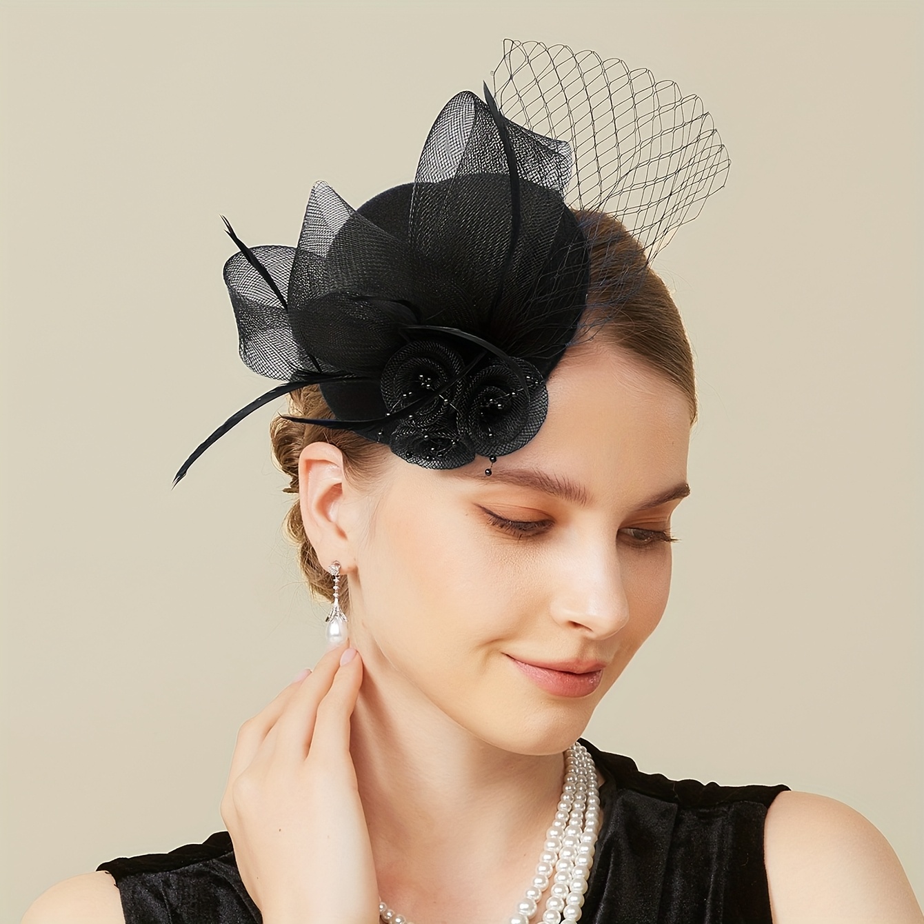 Damen Fascinator Hut Mit Blumen & Federn – Haarspange Oder Stirnband Für Hochzeit & Party