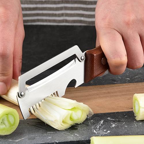 wooden handle onion and celery cutting tool multi functional kitchen tool for carving squid and shaping vegetables sharp peeling knife for scallions