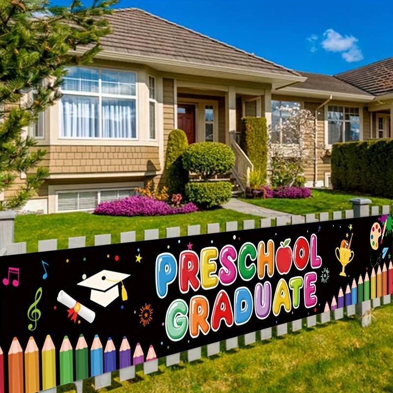 1pc, 118.11x19.69inch Graduation Banner Preschool Graduate Banner 2024