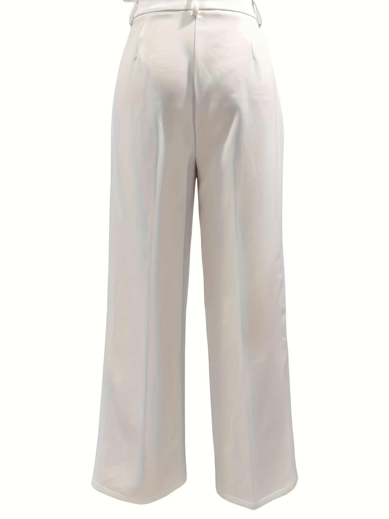 Women'S Elegant Solid Color Straight-Leg Pants with Side Pockets (Set of 2)