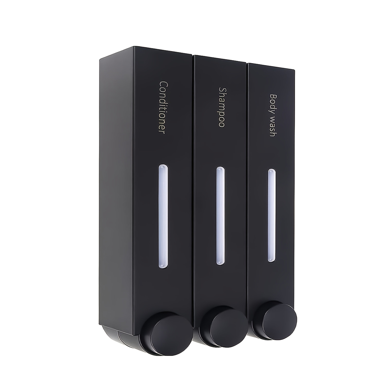 TEMU No Drip, Easy Refill 3-chamber Wall Mounted Shampoo And Conditioner Dispenser - 300ml Each Shower Soap Dispenser - Ideal For Shampoo,