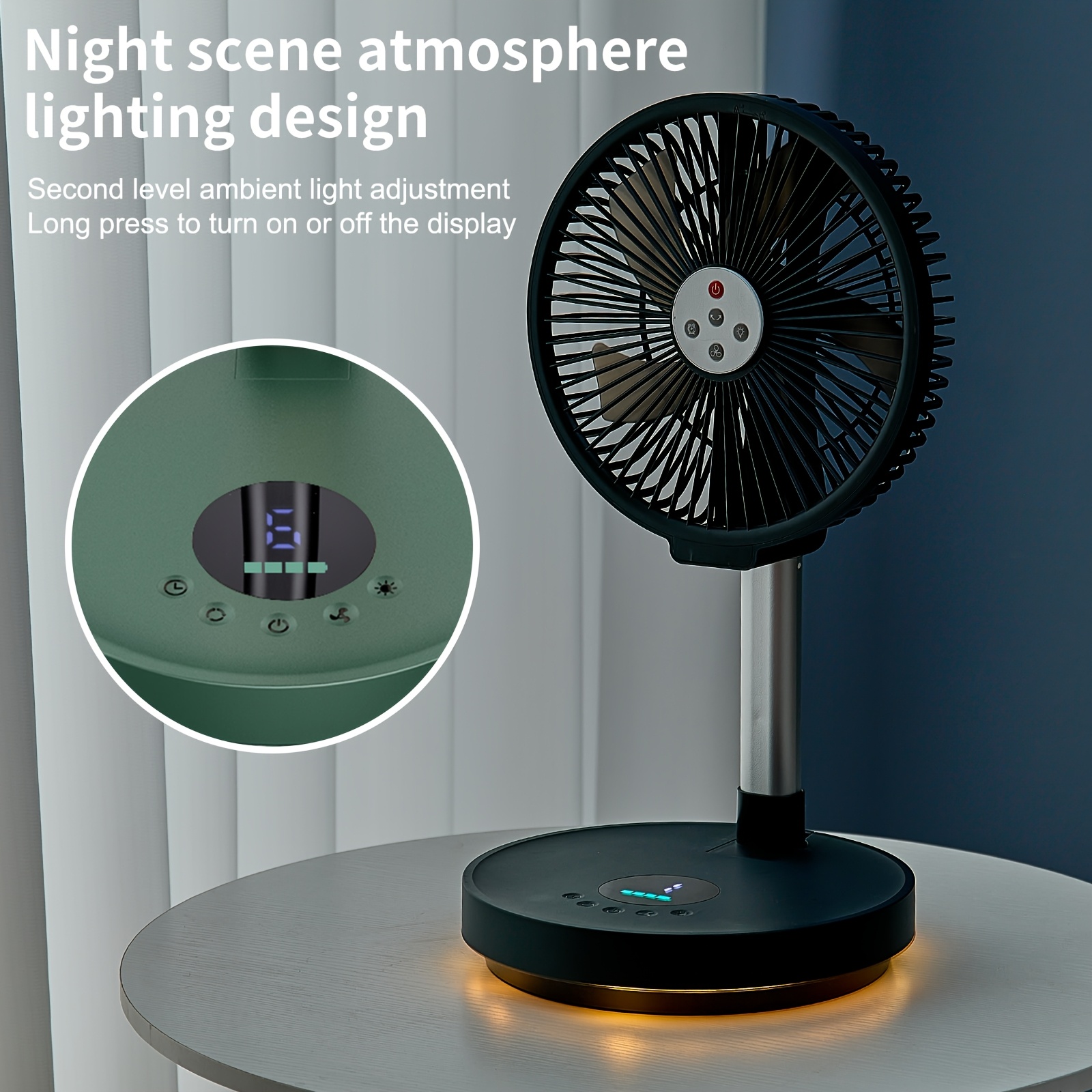 Remote Control Aluminum Alloy Folding Fan, Outdoor Home Ultra Quiet Gathering Camping Fan Left And Right Shaking Large Wind Fan USB Table And Floor Dual-Use Fan