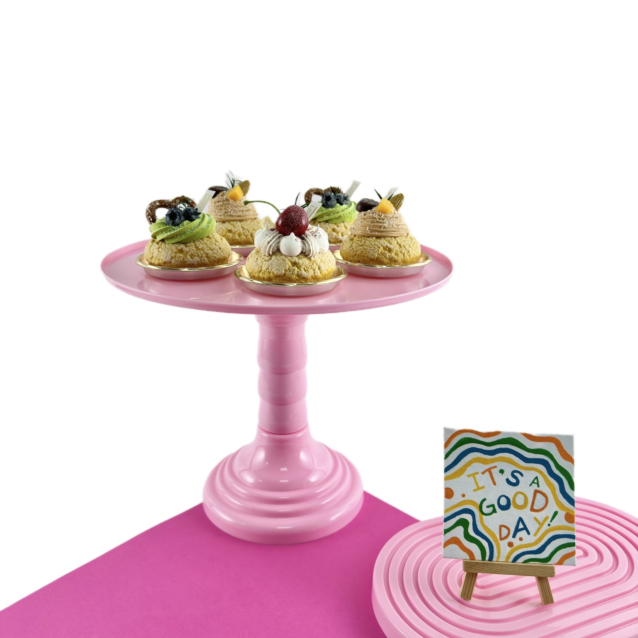 1pc durable and sturdy cupcake stand cake display dessert holder cookie pedestal stands plastic trays for desserts round gothic serving plate for birthday party mothers day easter party spring decor