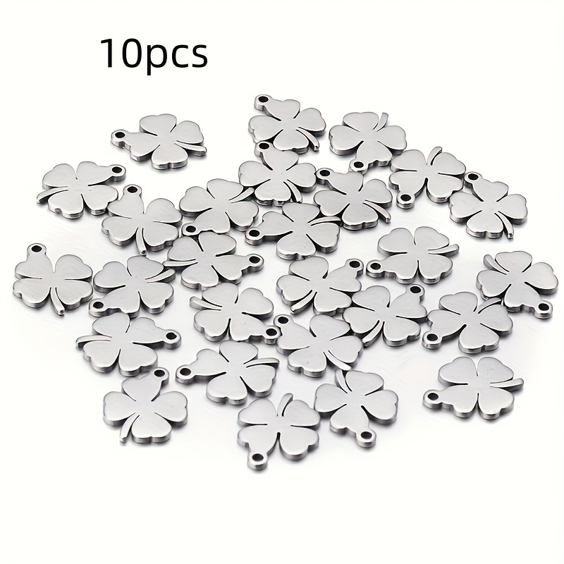 TEMU 10 pezzi per confezione di ciondoli in acciaio inossidabile, tonalit� argentata, eleganti ornamenti , forniture per a , idee regalo creative per