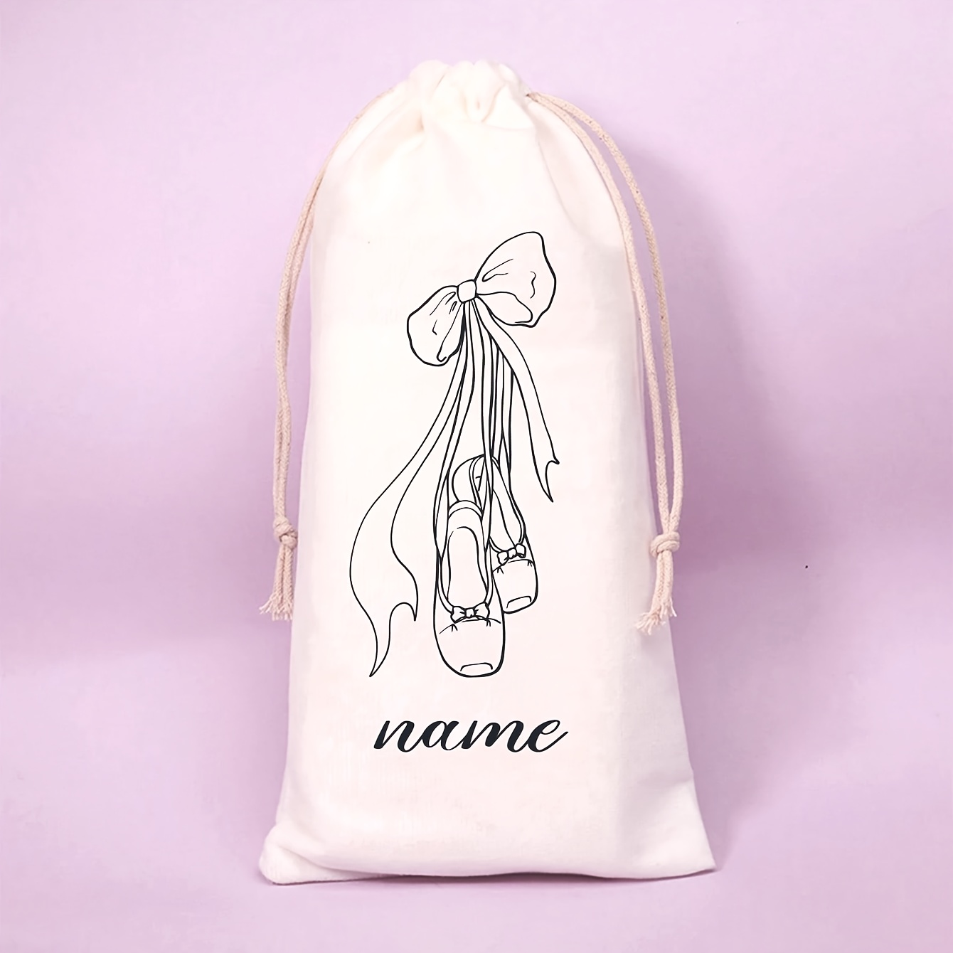 TEMU pour chaussures de ballet personnalisable avec nom/texte, sac de rangement souple et durable pour chaussures de danse - Sac de rangement spécial