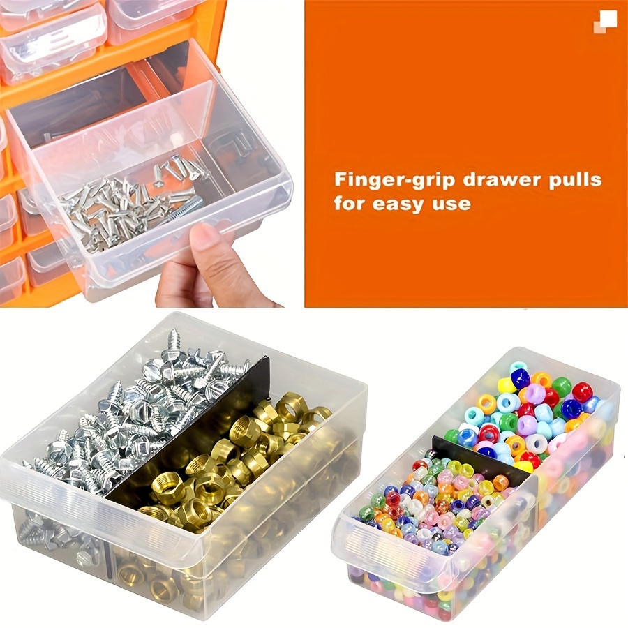 Drawer Plastic Parts Storage Hardware Craft Cabinet Orange - Temu