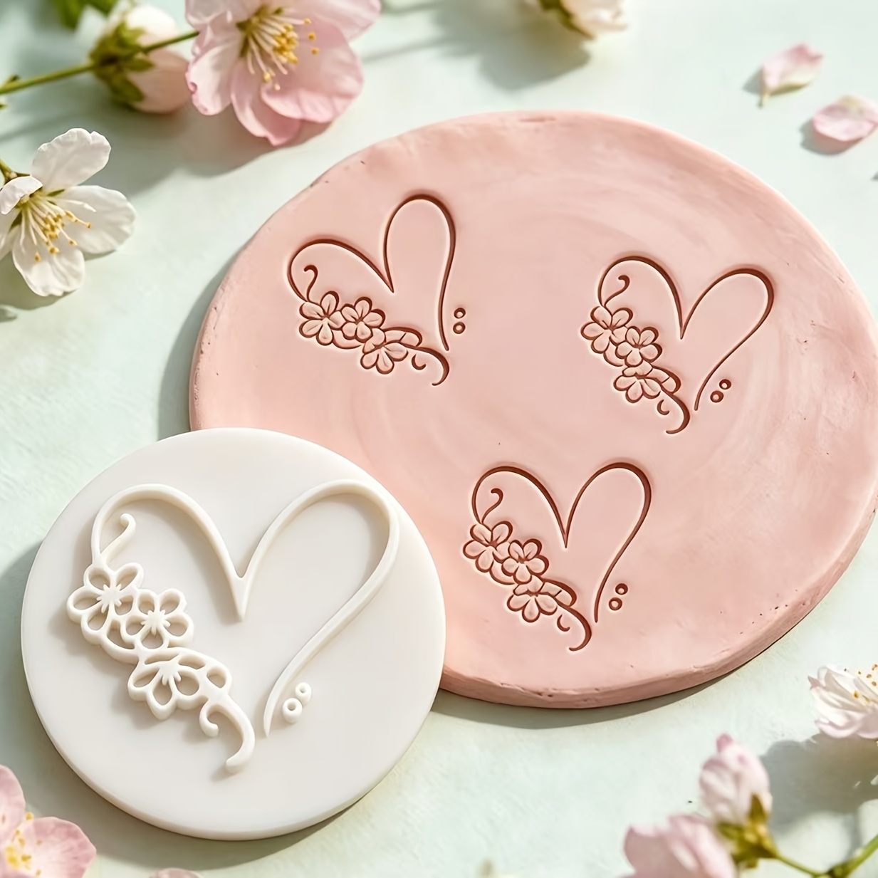 TEMU 1pc Love Texture Embossing Tool With Heart Patterns - Plastic Suitable For Polymer Clay, Pottery, Jewelry Making, Coasters & Sculpture Crafts -