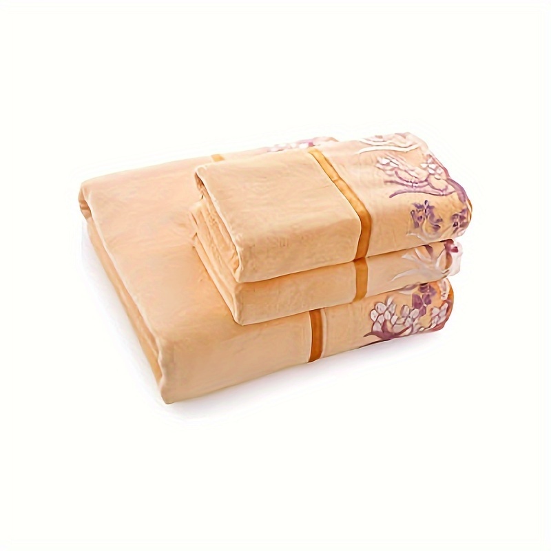 

Luxury 3-piece Towel Set: Soft, Quick-dry Microfiber - Includes Bath & Hand Towels With Elegant Lace Design