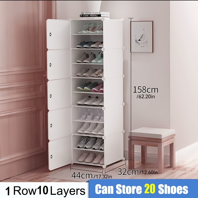 TEMU A Versatile Shoe Rack With Multiple Layers, Designed To Keep Your Footwear Dust-free And Organized, Suitable For Homes And Dormitories, In 1 Row