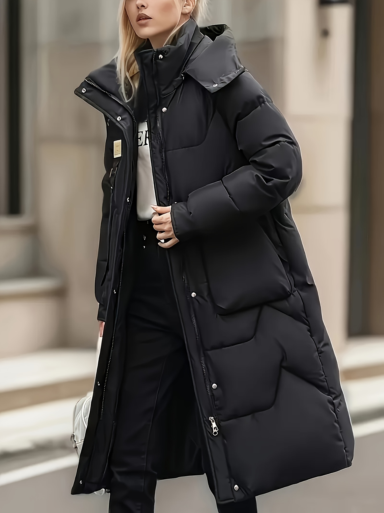 womens winter womens winter jacket warm coat zipper extra - Temu