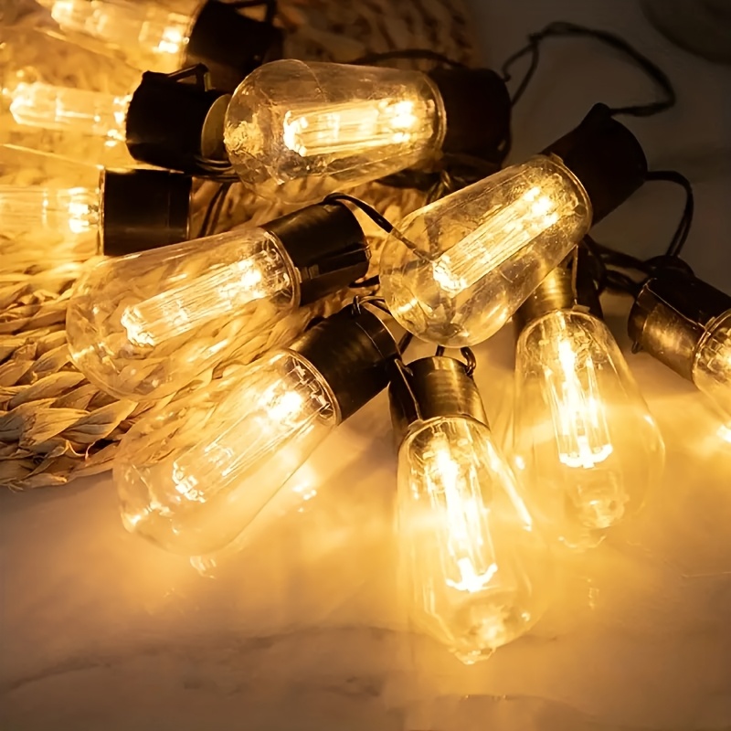 Image of Papaya String Lights Designed For Use, Weatherproof, 3 Meters Long, Battery-operated With Pc Material, Featuring 8 , Perfect For Hanging On , Gazebos, And For Christmas, New Year, Parties