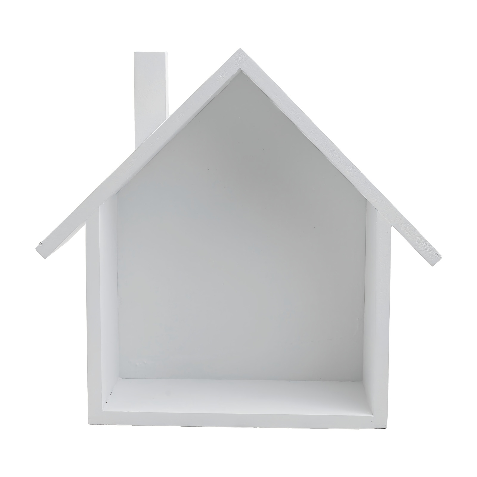 Image of A Vintage-style Wooden House Decoration For The Wall, Perfect For . This Minimalist Multifunctional Display And Storage Piece Is A White Wooden House Accessory For Home Decor
