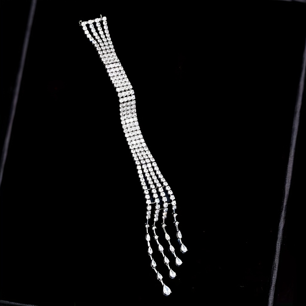 E-shop Funkelnde Schimmernde Meteor Exquisite Licht Luxus Lange Quaste Stern Kette Schulterpin Mode All-Match Brosche Z86