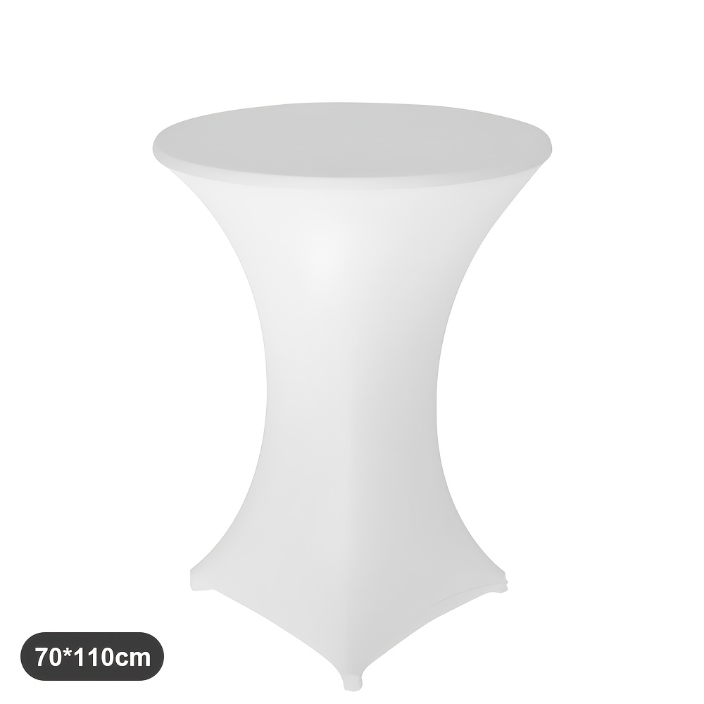 Image of 3pcs Cocktail Table Cover With Elastic Spandex Black Cocktail Tablecloth, Suitable For Weddings, Banquets And Parties, Birthdays, Holidays Halloween, Christmas