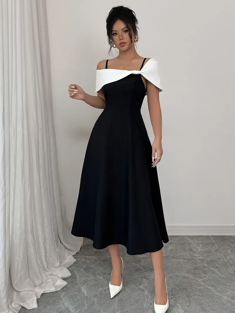 casual black off the shoulder dress Elegant Off-Shoulder Black Mini Dress with Sweetheart Neckline for Fal Canary Houze