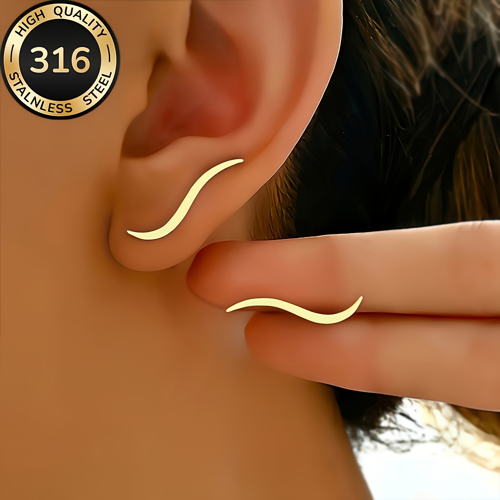 Image of High-quality Stainless Steel Golden Earrings, Hypoallergenic, Anti-fading, Easy And Elegant, Suitable For Daily Wear Or Party Fashion Women's Earrings, Jewelry Additions, Are Exquisite Gifts For Women