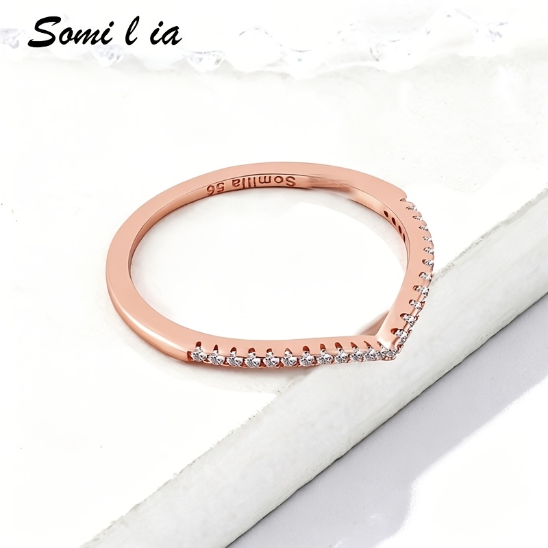 Ladies' Light Luxury Rose Golden Love Ring, Holiday Gift