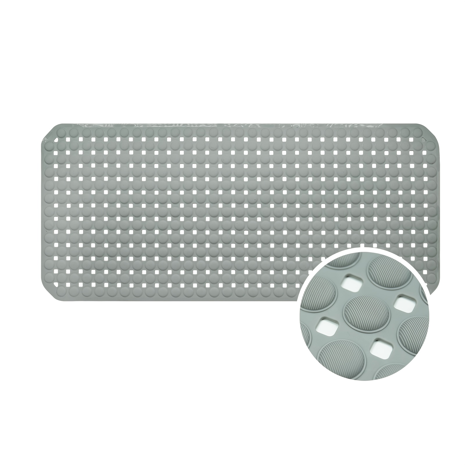 TEMU 1pc Non-slip Bathtub Mat, Anti-slip Shower Stall Mat & Bath Mat, With Drain Holes And Suction Cups, Shower Carpet For Home Bathroom, Bathroom