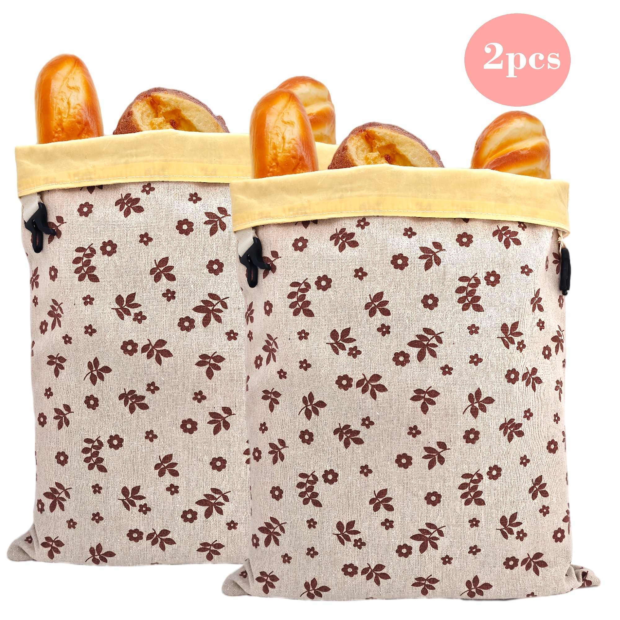 Image of 2/1 Pack Reusable Beeswax Bread Bags, Bread Bags For Homemade Bread, Beeswax Bread Bag To Keep Fresh, Sourdough Bread Bags