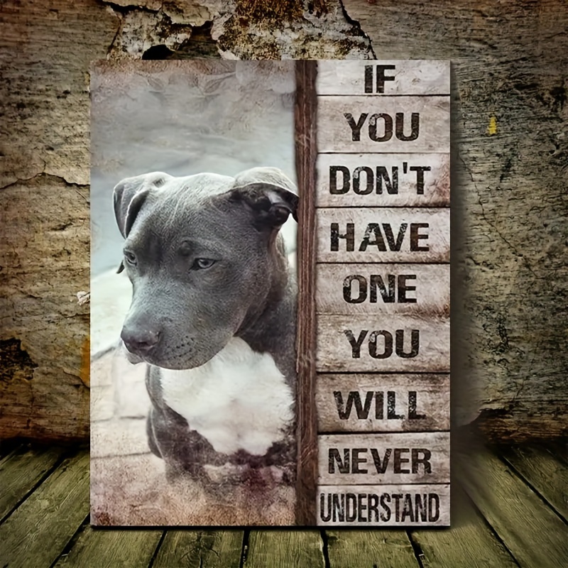 

Pitbull Dream: Canvas Print - ' Don't , You'll ' Art For Living Room & Bedroom Decor, Room Decor