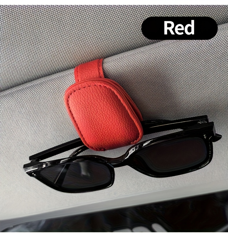1pc Car Sun Visor Glasses Holder, PVC Material, Vehicle Eyewear Clip, Auto Interior Accessory, Storage Organizer for Glasses