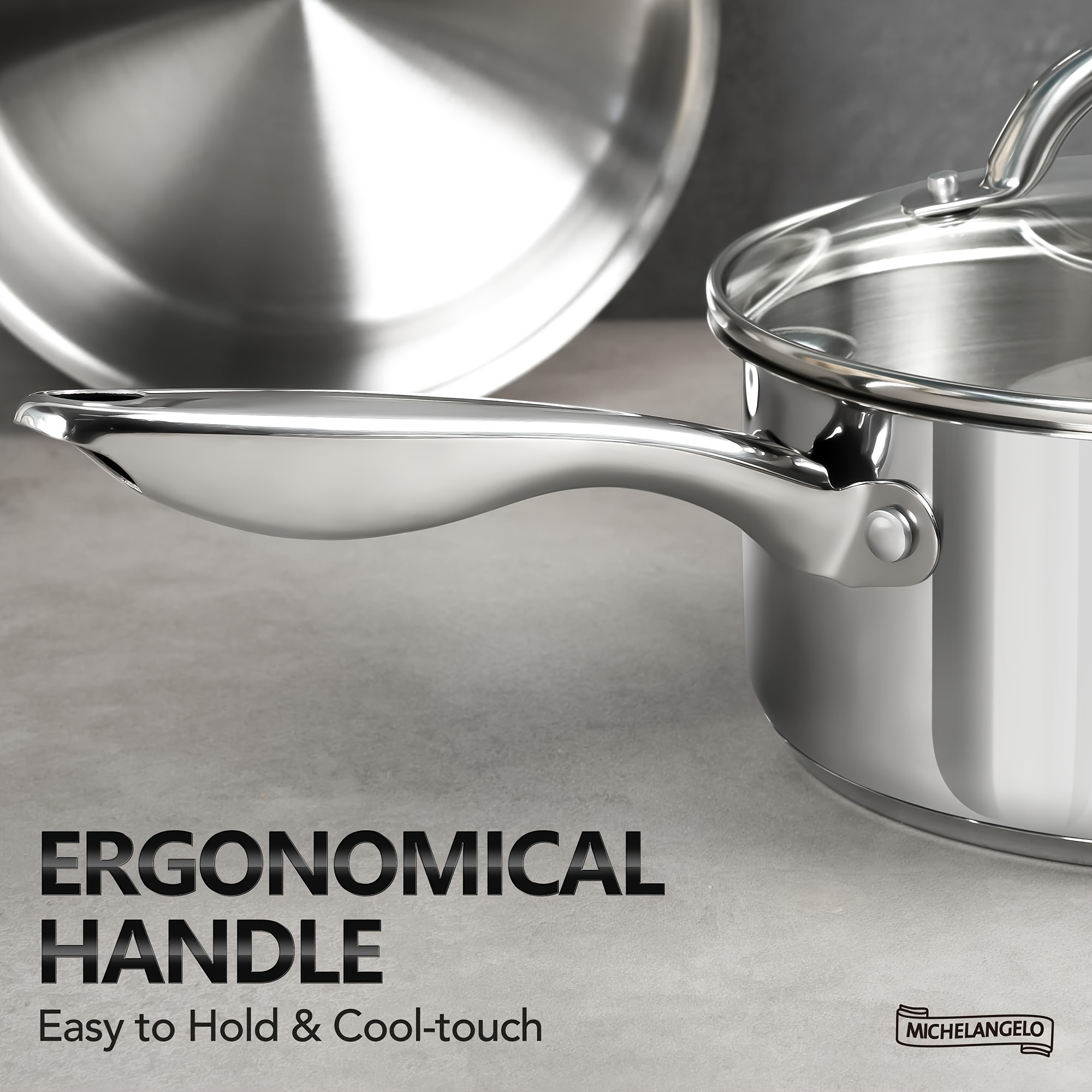 Set 3 Casseroles Induction Karl Hausmann - Acier Inoxydable 16+18+20cm