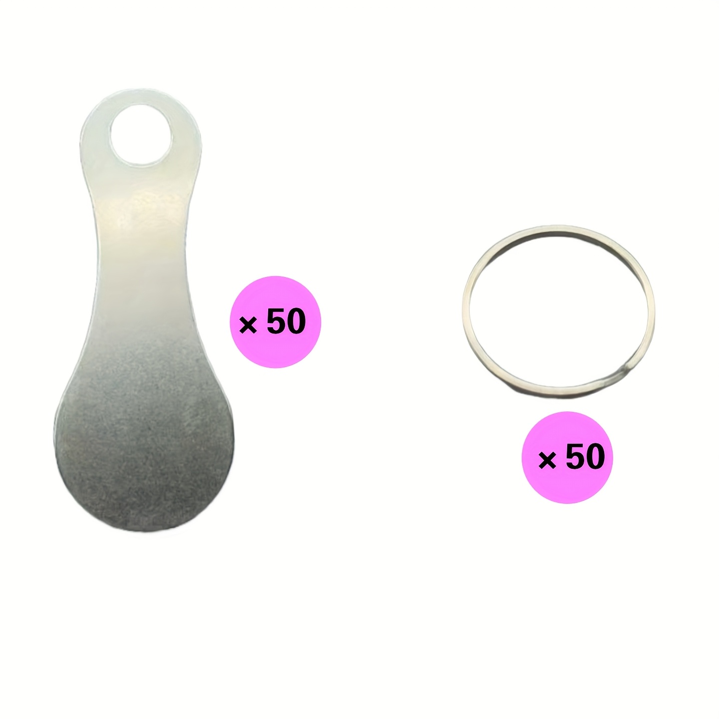 Image of Gift For Her/him 50pcs, Shopping Card Coin Stainless Ring Supermarket Trolley Token Shopping Token&halloween, School