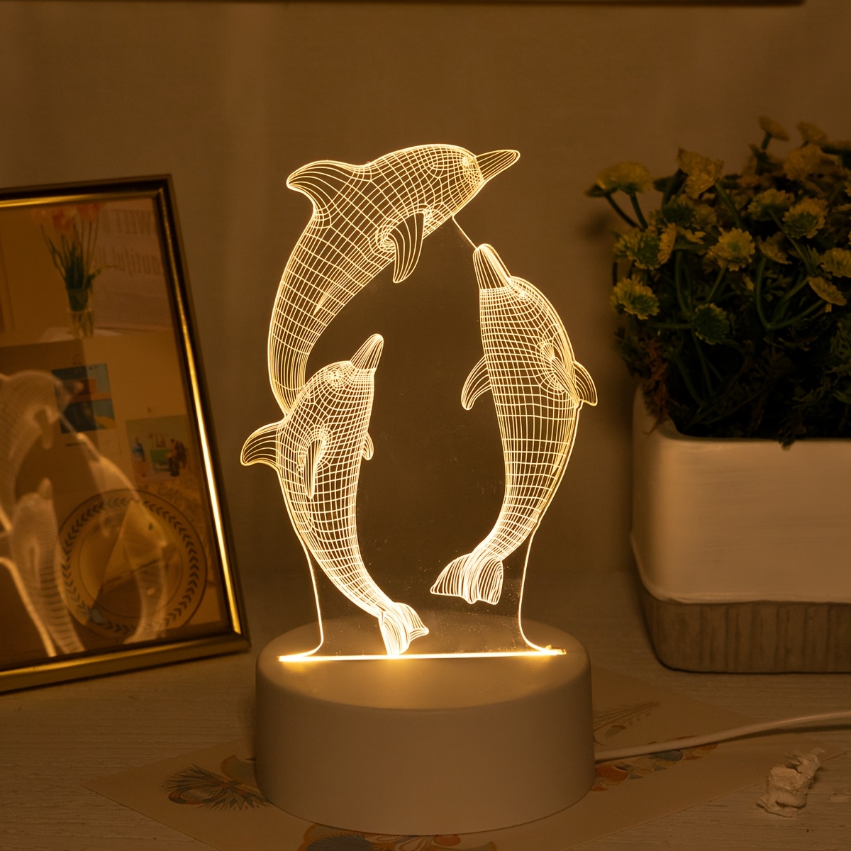 1pc veilleuse motif créatif   cadeau   lampe de chevet   pour chambre décoration maison petite lumière de nuit décorative sur table ornement de bureau   et unique lumière de nuit ambiance décorative Détails du produit 6
