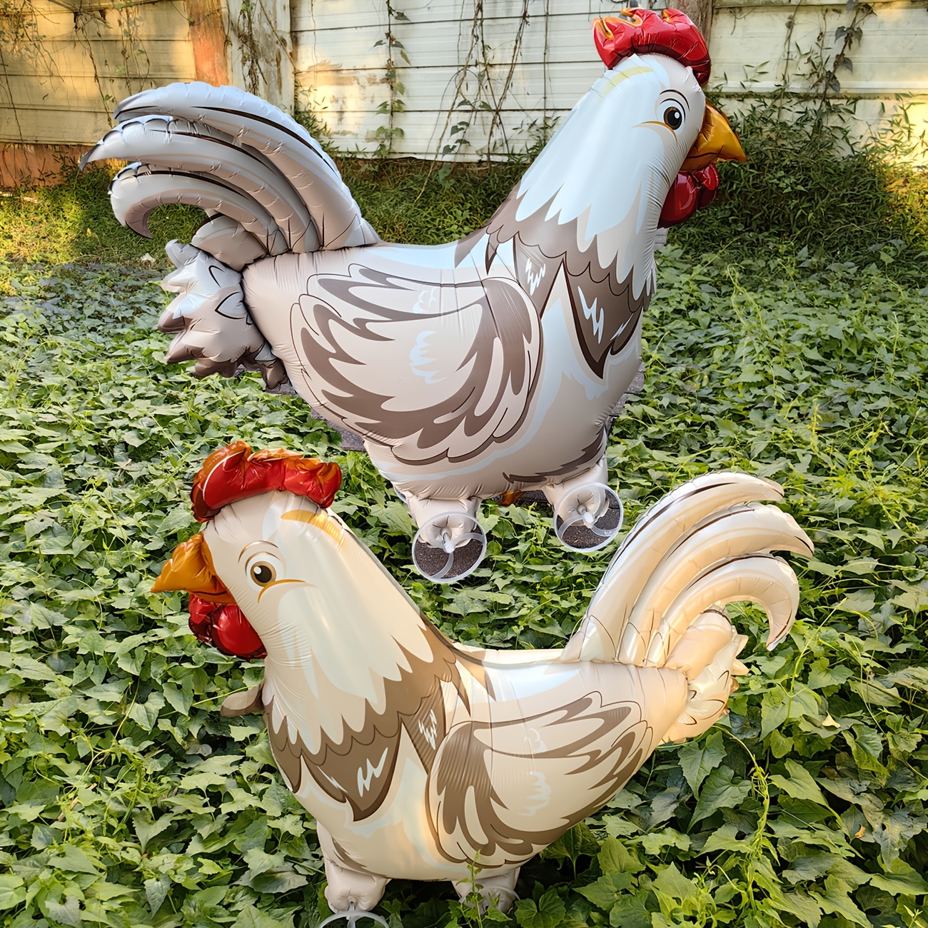 

[2pcs Walking Chicken Foil Balloons] 2pcs 40" Walking Chicken Foil Balloons, Self-sealing, No Electricity Needed, For Carnivals, Birthdays, Reunions, And Holiday Decorations, Suitable For 14+