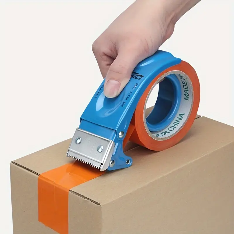 1pc sky blue handheld box sealer adjustable stainless steel cutter 4 5 1cm wide tape compatible durable metal construction suitable for shipping indoor outdoor use Product details 0
