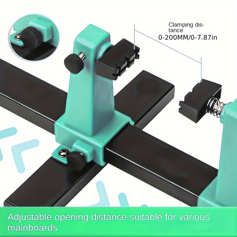 מחזיק PCB מתכוונן - גיג מסתובב 360° ללוח מעגלים להלחמה והרכבה, מעמד תיקון פלסטיק עמיד פרטים 3