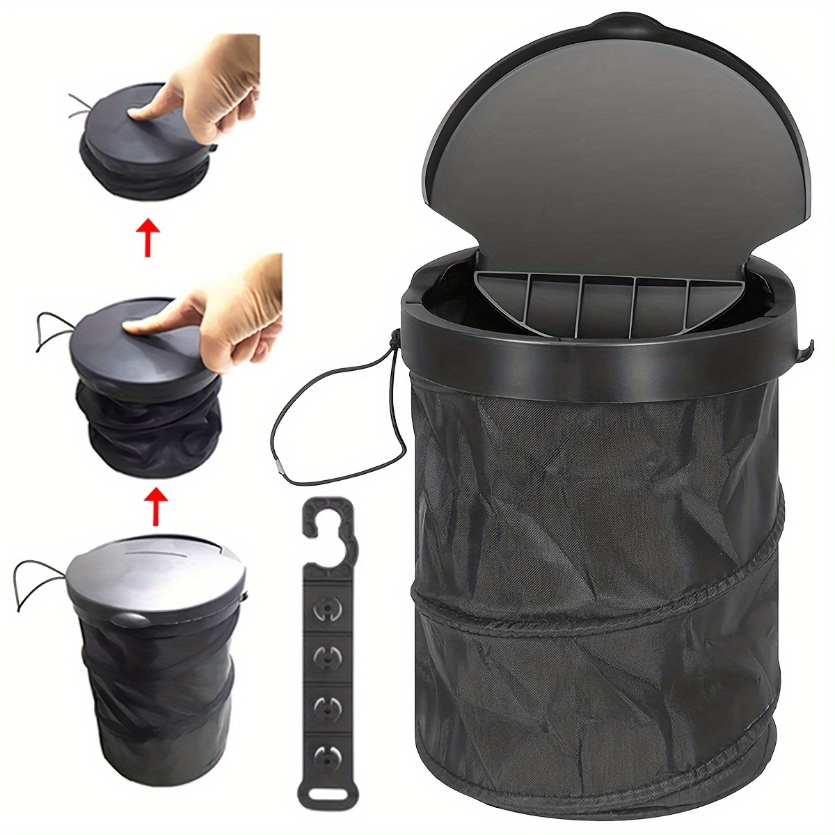 

Car Car Dustbin Lid - Car Trash Bin Hanging Car Container Portable For