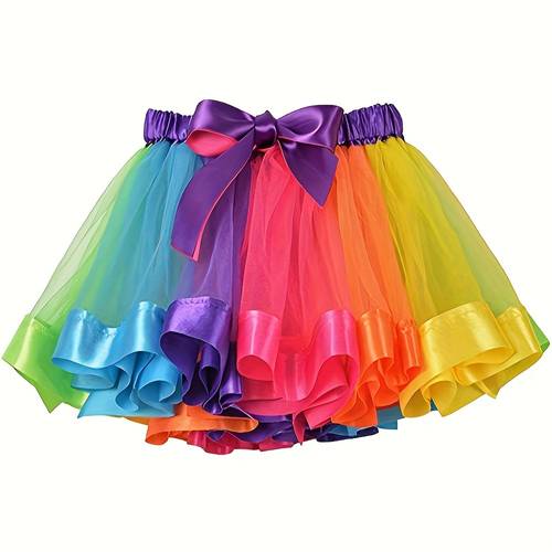 ., neon-regenbogen tutu-rock für frauen und jugendliche, pastell clown tutu halloween-kostüm tutu feiertagskostüm geburtstags-themenparty 80er tutu rock, leuchtende party, , halloween-kostüme