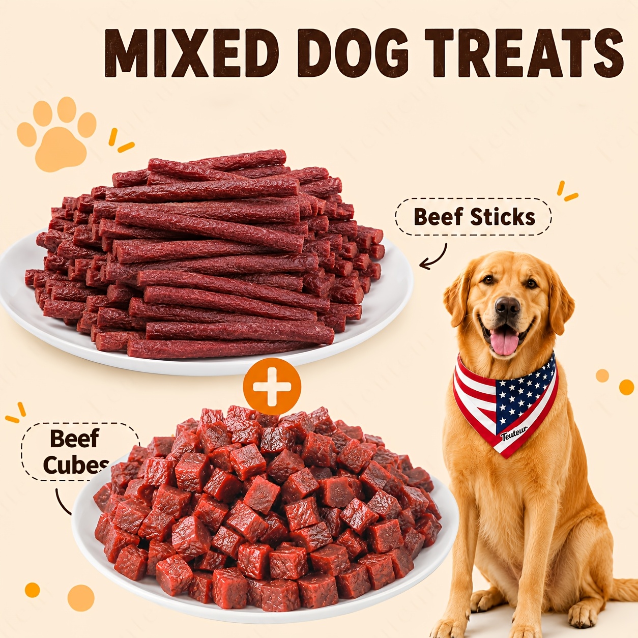 TEMU Dog Chews And Bundle, Jerky, Duck Jerky, Strips, , Sweet Potato Chews, Rolls And Chicken Wrapped Chew Sticks, Assorted Training Treats For
