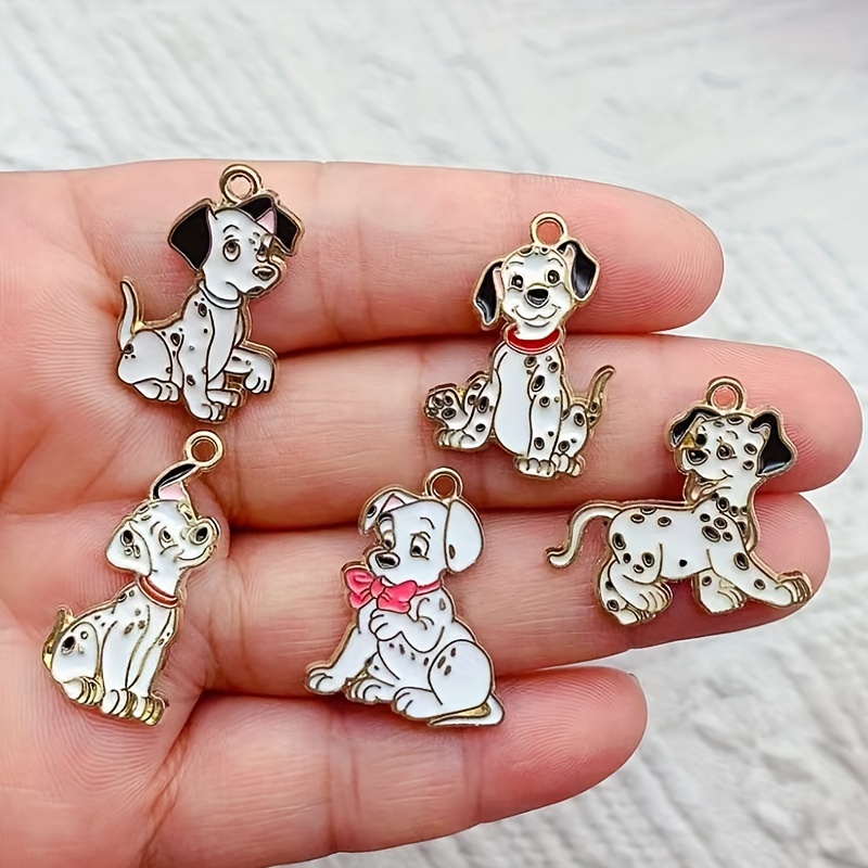 

10 Enamel Dog Charms - : Animal Charms, Zinc Alloy, Suitable For Earrings, Bracelets, And Keychains - Stylish And