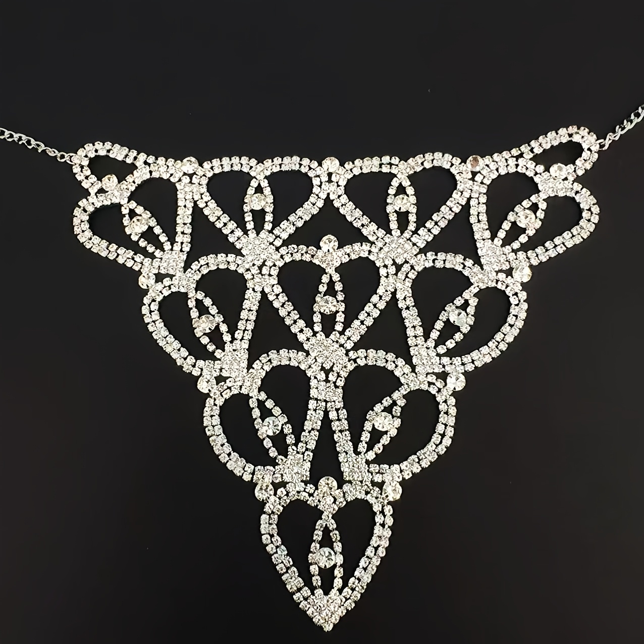 TEMU Collar Choker de con Rhinestones, Accesorio de Cuello con Hoja de Rhinestones