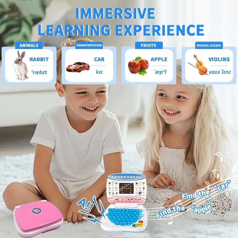 learning computer toy laptop model electronic education multiple functions of letters numbers music suitable for boys and girls over 3 years old childrens educational toys battery not included details 2