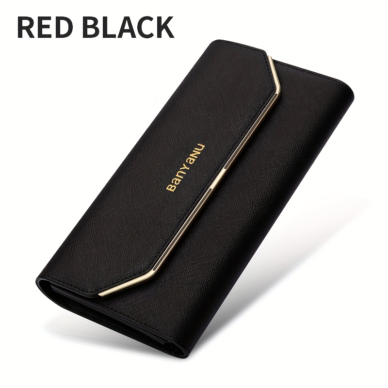 Image of Suitable For Women's Long 2025 New Ladies Faux Leather Wallet Fashion Genuine Faux Leather Women's Authentic Wallet Thin